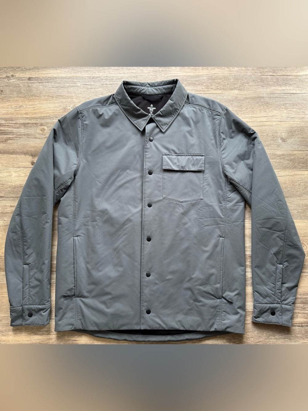 Western Rise AirLoft Shirt Travel Jacket in Gray-Blue Size Medium